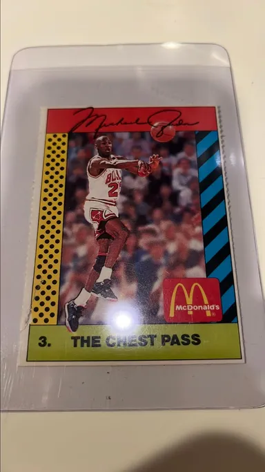 Michael Jordan 1990 McDonalds card # 3 Chest Pass