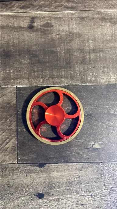 Red and gold circle fidget spinner