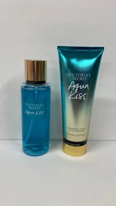 Victoria Secrets Aqua Kiss Body Lotion + Body Mist NEW FULL SIZE