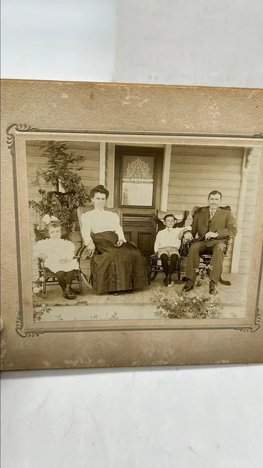Cabinet Photo of Family on Porch