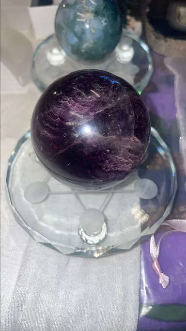 Purple fluorite small sphere