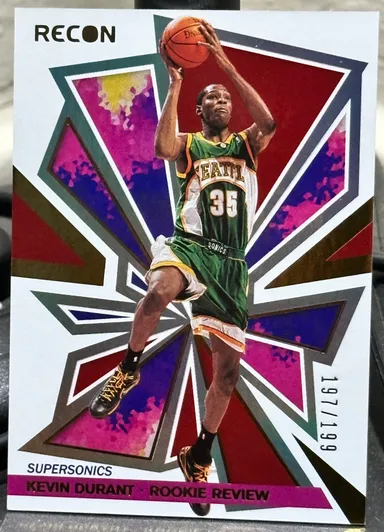 2020-21 Panini Recon Rookie Review #3 Kevin Durant Red /199 Supersonics