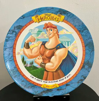 Disney Hercules Plate With Original McDonalds 1997 Sticker