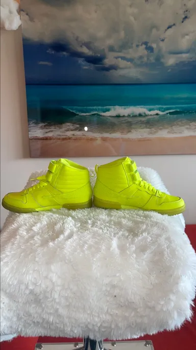 Fila neon green yellow high top sneakers