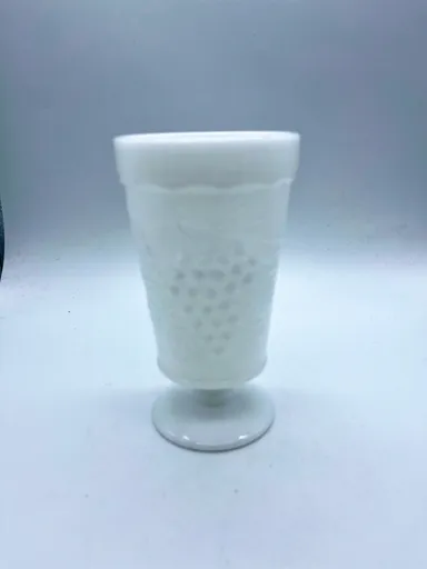 Footed Grapes Milk Glass