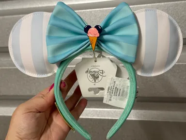 Disney Parks Beach Club Resort Minnie Ears Headband Loungefly Scented NWT