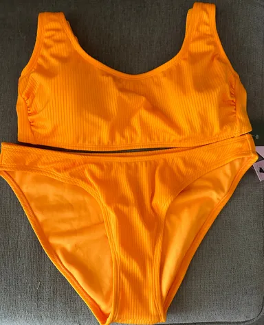 Orange 2 piece swimsuit