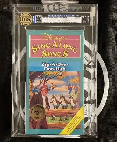 *GRADED IGS BETAMAX* 8.5/7.5 DISNEY Sing Along Songs Zip-A-Dee-Doo-Dah