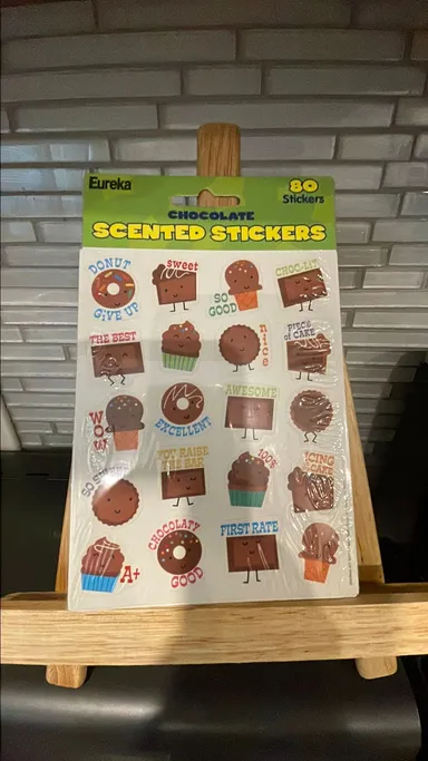 New 2018 Eureka Chocolate scented stickers 80 ct pack