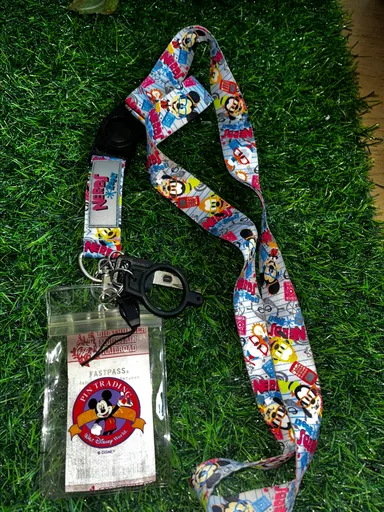 Disney Parks Nerds Rock Mickey And Pals Lanyard plastic card holder