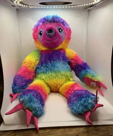 ~Build a Bear Rainbow SLOTH 18" Stuffed Animal Plush Toy BAB Colorful~