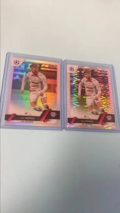 2x Timo Werner Pulsar + Silver 2023 Topps Chrome Lot Germany RB Leipzig Tottenham Chelsea