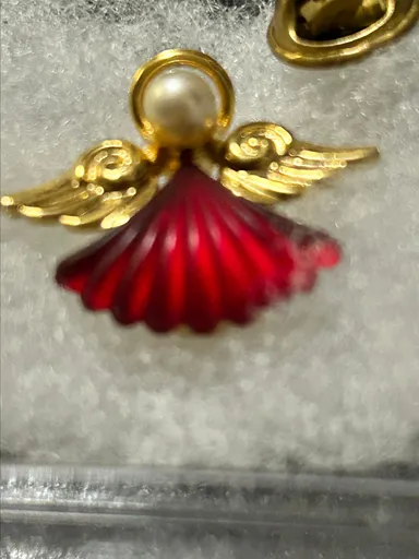 #3 Ruby colored crystal dress Gradian Angel lapel pin