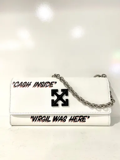 OFF-WHITE Jitney Wallet on Chain White NEW