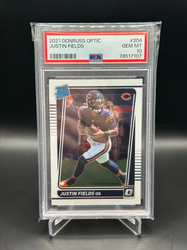 Justin Fields Rated Rookie Donruss Optic PSA 10