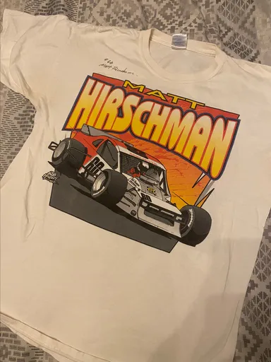 Signed Matt Hirschman 60 Modified Racing Shirt Large