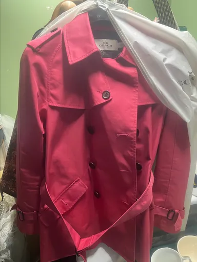 3. Coach New York Womens Executive Trench Coat Rain Coat Business Coat - Size L