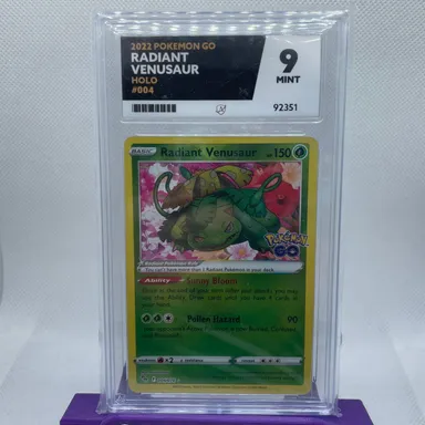Radiant Venusaur - Pokémon Go Ace Graded 9
