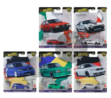 CAR CULTURE WORLD TOUR 2024 A CASE SET OF 5 1/64 DIECAST CARS BY HOT WHEELS