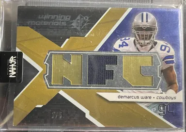 DeMarcus Ware /5 2008 SPx NFL Conference Letters Patch Game Used Jersey SSP