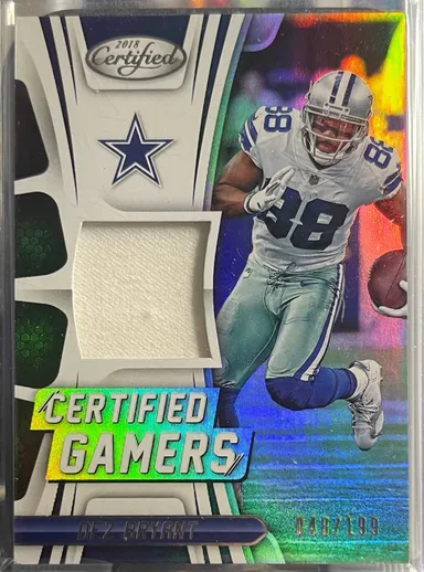 Dez Bryant /199 2018 Certified Certified Gamers Game Worn Jersey Patch SP
