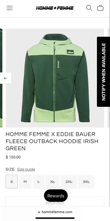 Homme Femme X Eddie Bauer Fleece Outback Hoodie Irish Green
