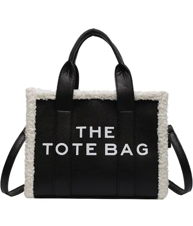 The Tote Bag.  Black with fur on edge.  New.