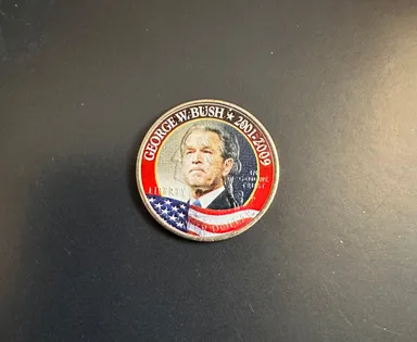 George W. Bush colorized quarter