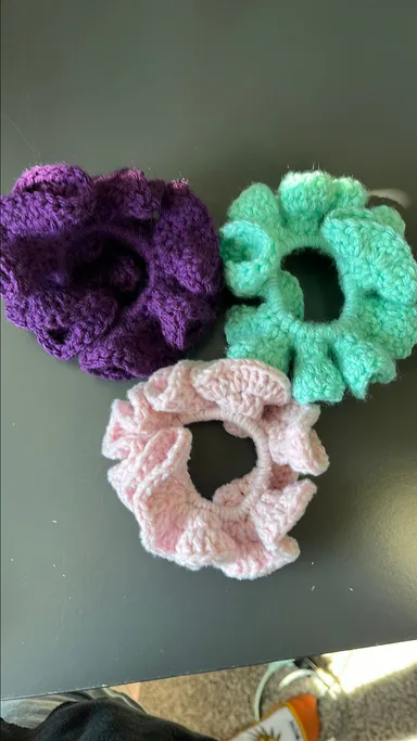 Handmade Crochet Scrunchie (Blue)