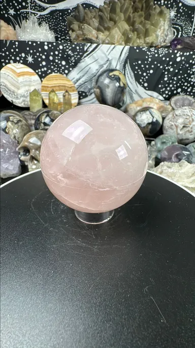🩷🌹 69.2mm Rose Quartz Sphere 🌹🩷