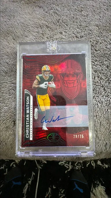 Christian Watson Red parallel Rookie Auto/75