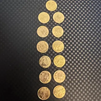 13x Solid 8kt Gold Coins (St. Gaudens, Liberty, Panda tribute designs)