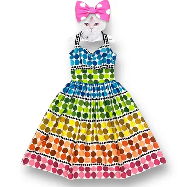 1950s Cotton Rainbow Dot Dream Dress *Volup*