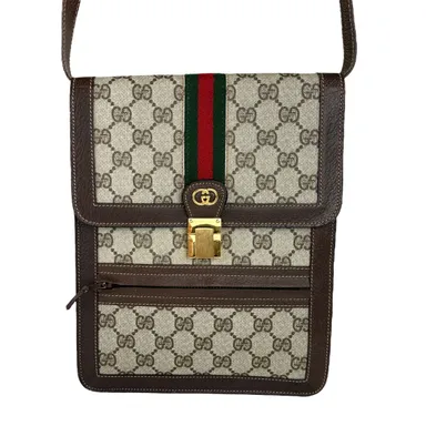 244. Gucci Vintage Parfums Monogram Sherry Line Crossbody Bag