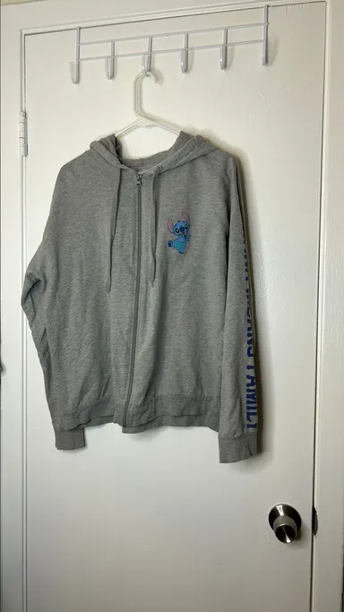 Disney LILO and Stich grey full zip hoodie size 2XL