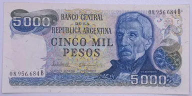 1982 Argentina 5000 Pesos P-305b Banknote