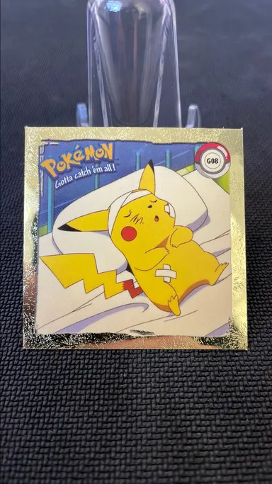 Pikachu G08 Rare GOLD Stickers 1999 Pokemon Series 1 Nintendo Artbox