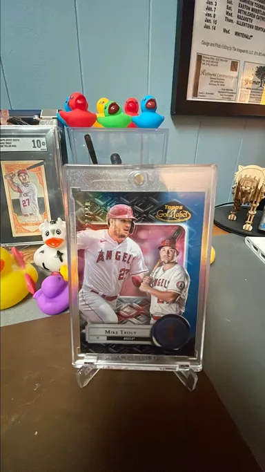 Mike Trout LAA 2022 Topps Gold Label Class 1 Blue #ed 28/150