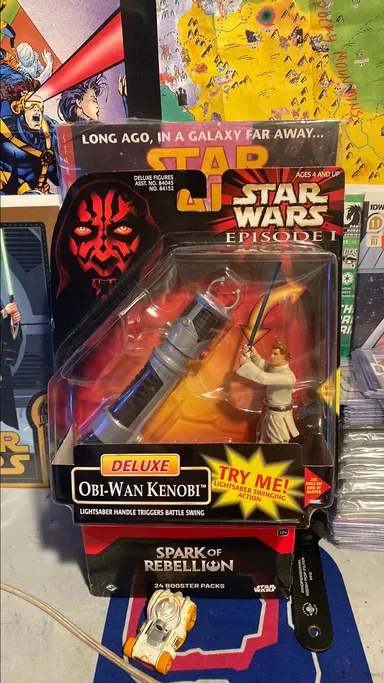 Hasbro Star Wars: Episode 1 Deluxe Obi-Wan Kenobi Figure Blue Sword