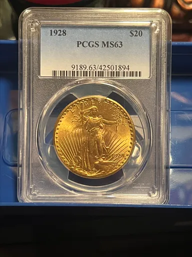 1928 $20 Gold Saint Gaudens PCGS  MS63 ~ Double Eagle
