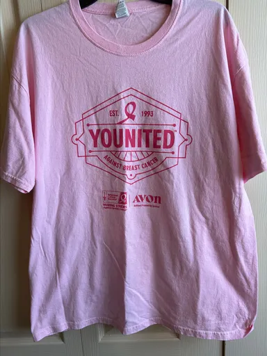 AVON Younited Against Breast Cancer pink shirt XL