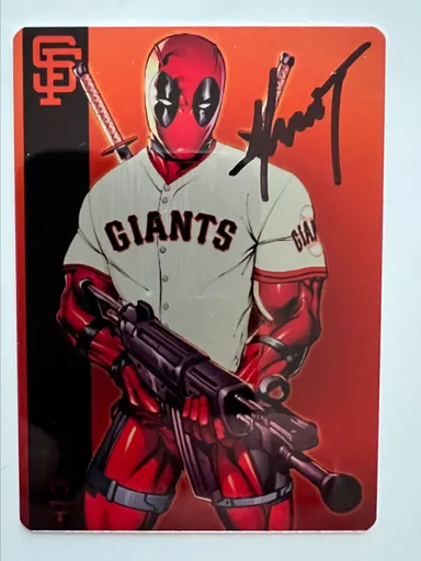Deadpool Giants Baseball Metal Card Signed & COA By Marat Mycheals