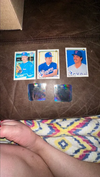 5 Rangers baseball cards see below