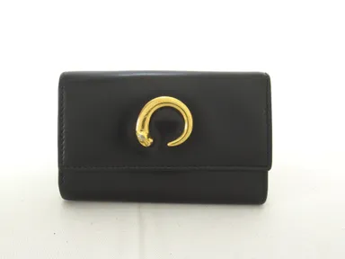 Cartier black leather key case