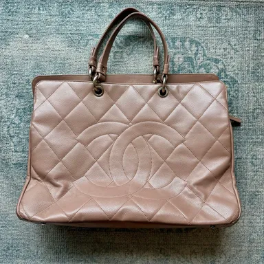 Chanel Blush Pink Quilted Caviar XL Tote