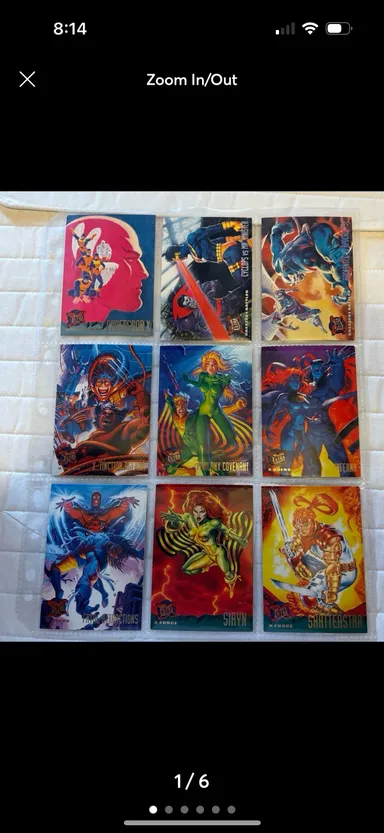 Lot of 9 1995 Fleer Ultra Marvel X-Men trading cards (#1).