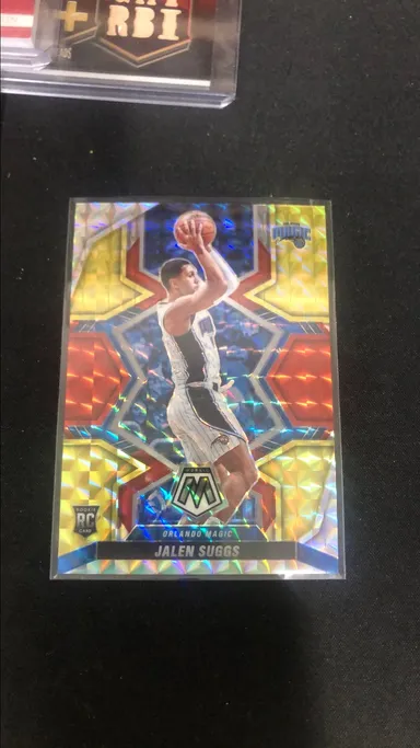 Jalen Suggs 2021-22 Mosaic Choice Rookie Red & Yellow Fusion Prizm #55/88      Magic