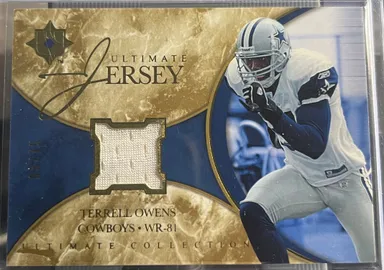Terrell Owens /75 2006 Ultimate Collection Gold Game Used Jersey Patch SSP