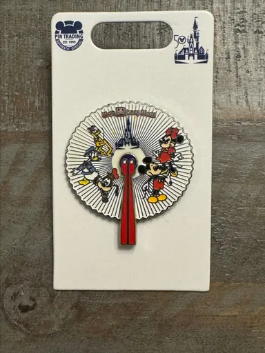 New Disney World Parks 50th Anniversary Vault Series Vintage Fab 5 Fan Pin