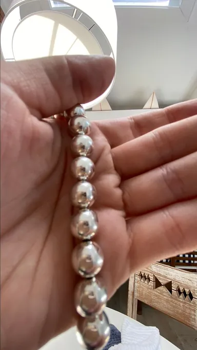 Tiffany silver ball necklace